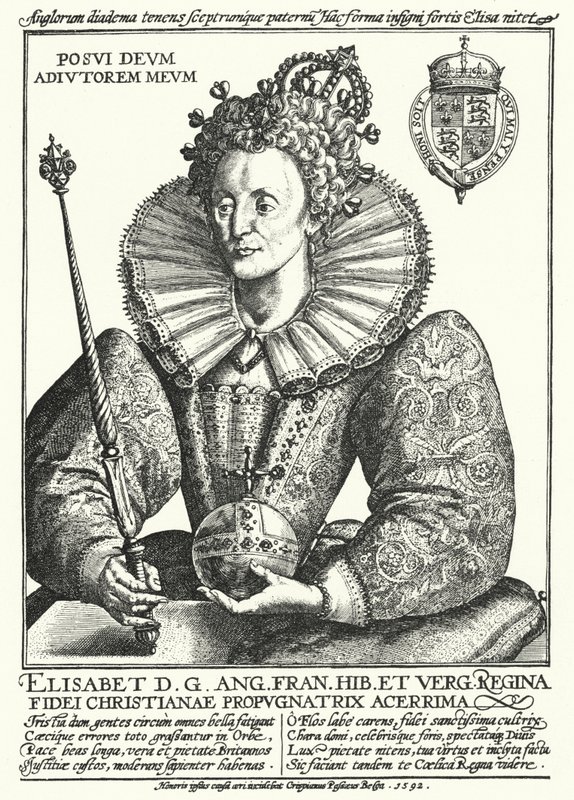 Elisabeth I., Königin von England (Gravur) von Crispin I de (after) Passe