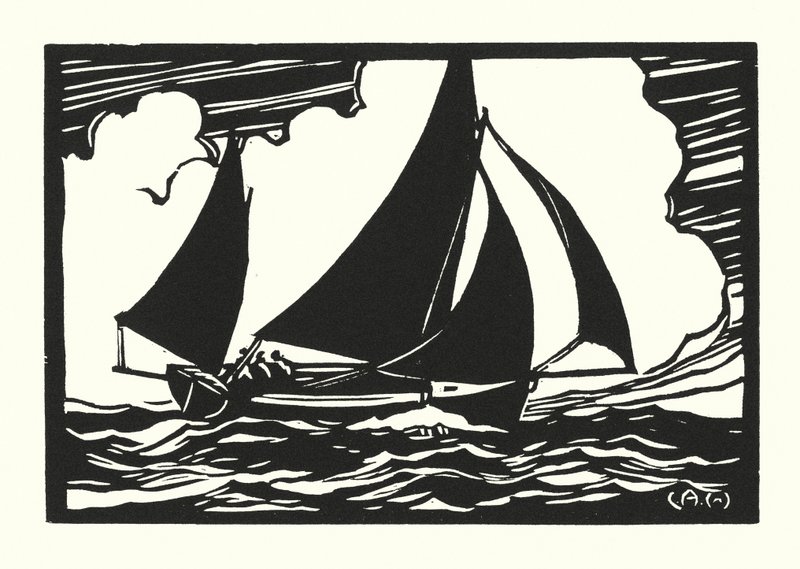 Fischerboote und Lastkähne: Falmouth Quay Punt von Cyril A. Wilkinson