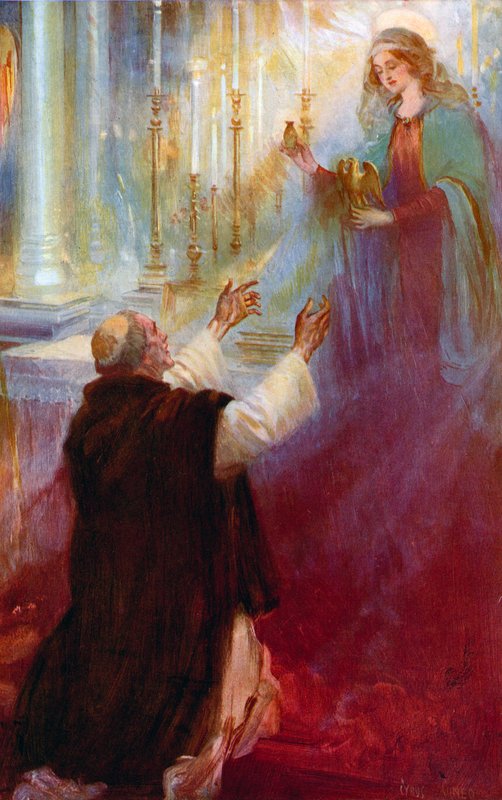 Die Legende vom Krönungsöl und der Ampulle, Die Jungfrau erscheint Thomas A. Becket von Cyrus Cuneo