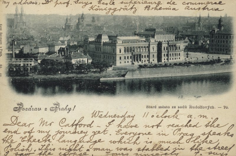 Postkarte mit einer Gesamtansicht von Prag von Czech Photographer
