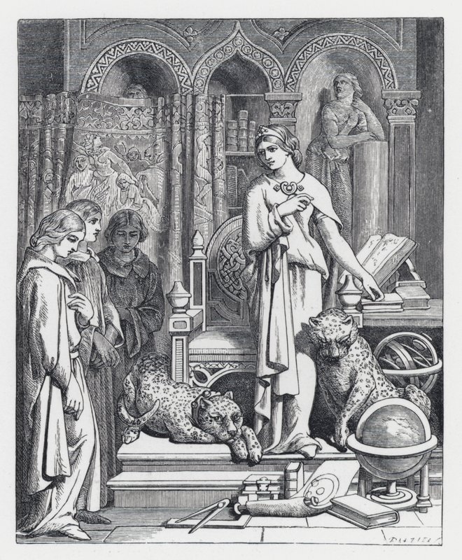 Illustration zu Tennysons Gedicht, Die Prinzessin von Daniel (after) Maclise
