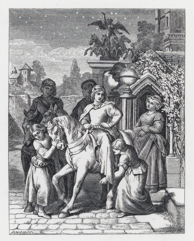 Illustration zu Tennysons Gedicht, Die Prinzessin von Daniel (after) Maclise