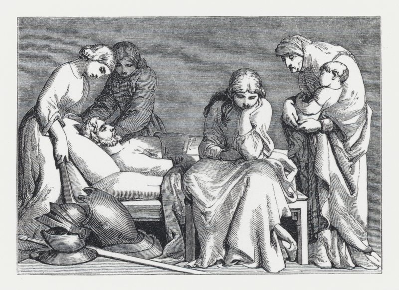 Illustration zu Tennysons Gedicht, Die Prinzessin (Gravur) von Daniel (after) Maclise
