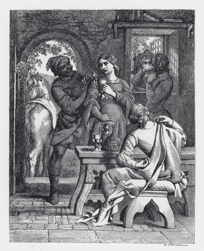 Illustration zu Tennysons Gedicht, Die Prinzessin (Stich) von Daniel (after) Maclise