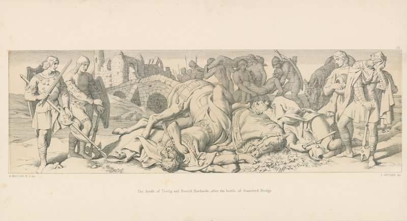 Der Tod von Tostig und Harald Hardrada nach der Schlacht von Stamford Bridge von Daniel Maclise