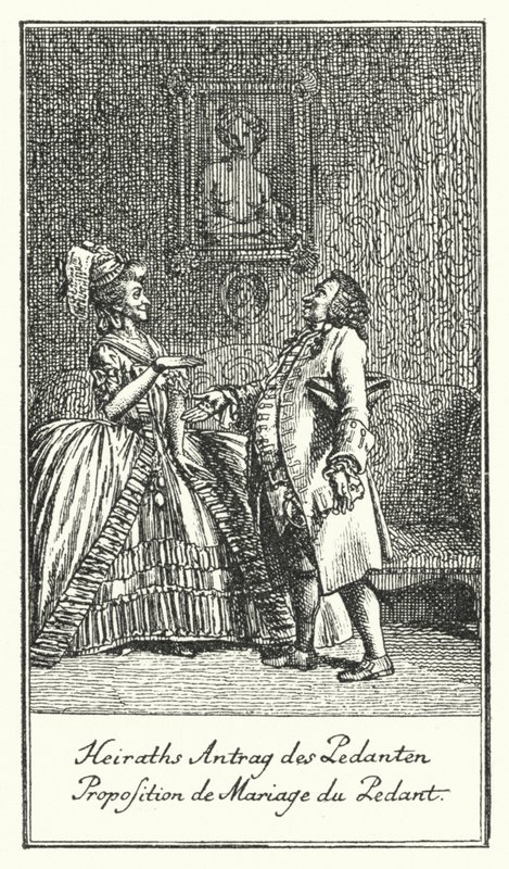 Heiratsantrag des Pedanten (Gravur) von Daniel Nikolaus (after) Chodowiecki
