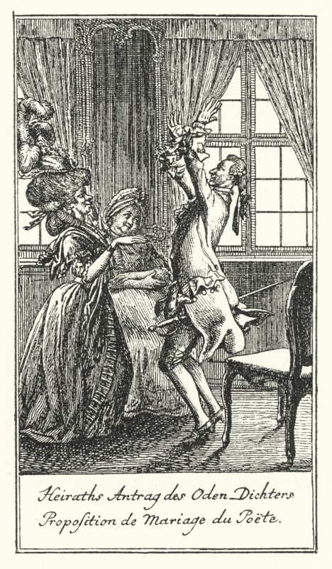 Heiratsantrag des Dichters von Daniel Nikolaus (after) Chodowiecki