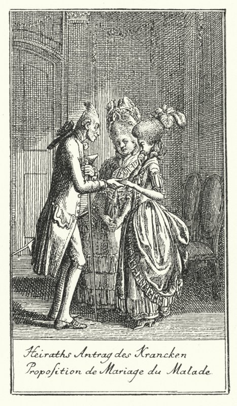 Heiratsantrag des Kranken (Gravur) von Daniel Nikolaus (after) Chodowiecki