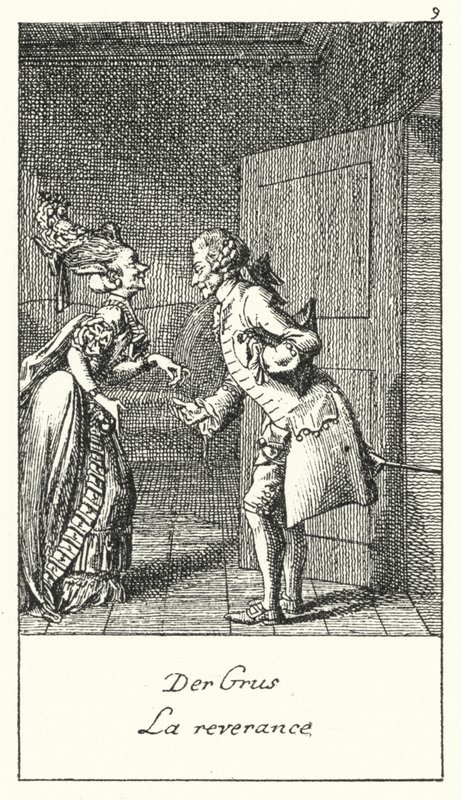 Die Begrüßung (Gravur) von Daniel Nikolaus (after) Chodowiecki