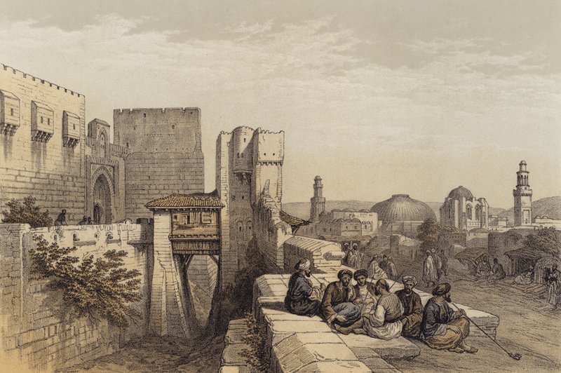 Eingang zur Zitadelle von Jerusalem (Farblithografie) von David (after) Roberts