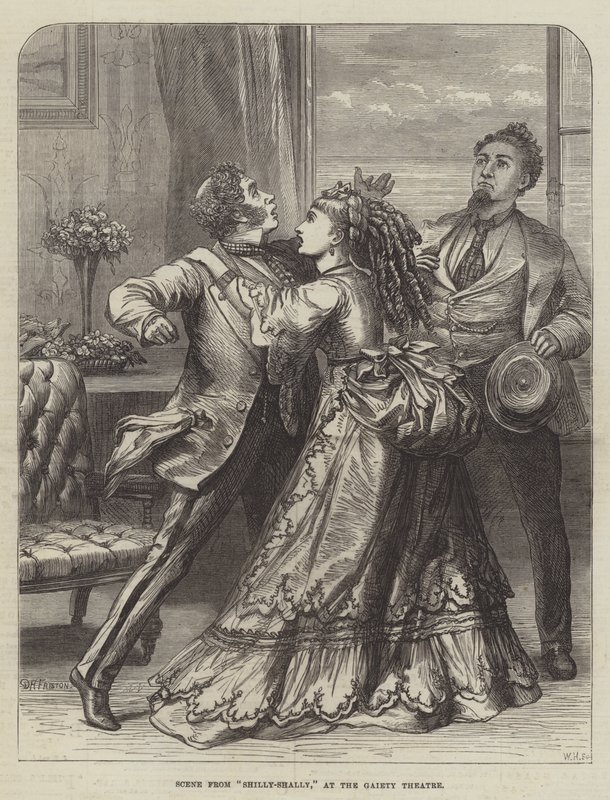 Szene aus Shilly-Shally, im Gaiety Theatre von David Henry Friston