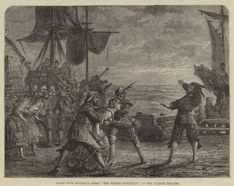 Szene aus Wagners Oper Der fliegende Holländer, im Lyceum Theatre von David Henry Friston