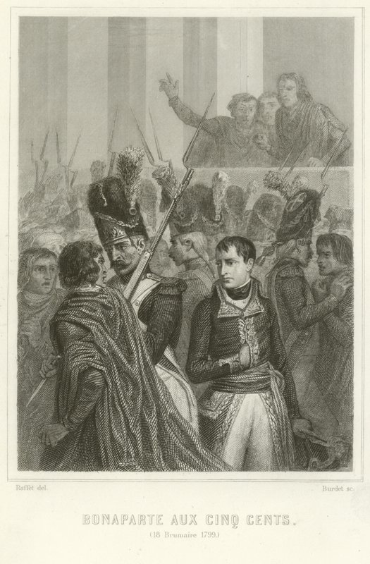 Napoleon Bonaparte umgeben von Mitgliedern des Rates der Fünfhundert von Denis Auguste Marie Raffet