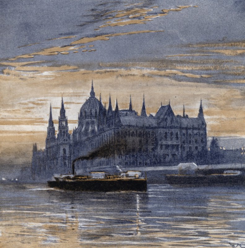 Budapest und sein Parlamentsgebäude von Donald (after) Maxwell