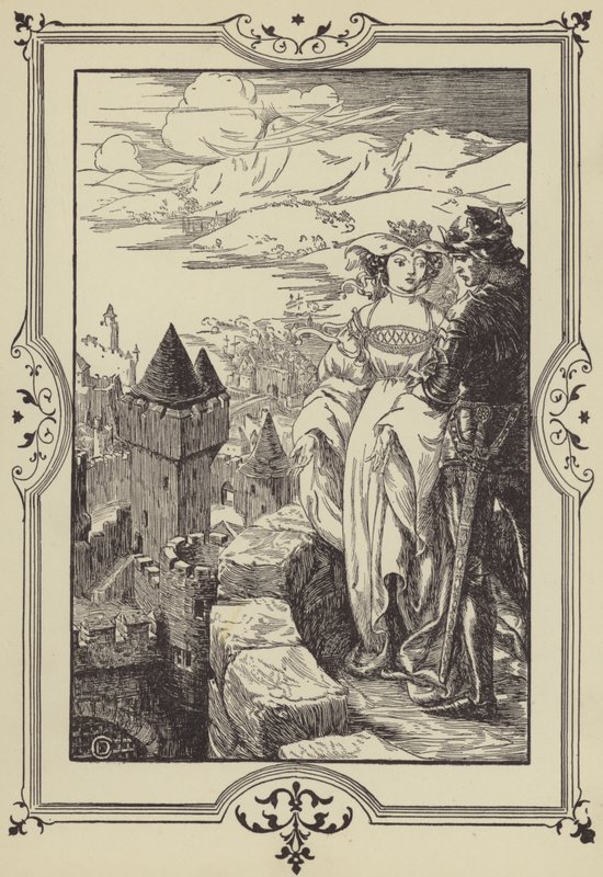 Annoure brachte den König auf die Zinnen (Lithografie) von Dora Curtis