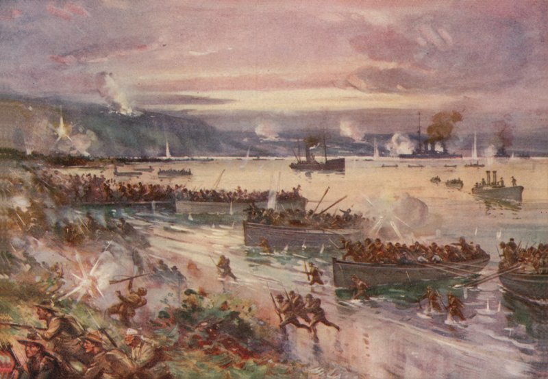 Die Dardanellen-Operationen: die Landung der Australier in Gallipoli, April 1915 von E. S. Hodgson