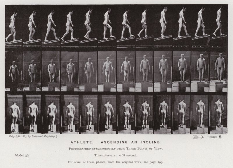 Die menschliche Figur in Bewegung: Athlet, der eine Steigung hinaufgeht von Eadweard Muybridge