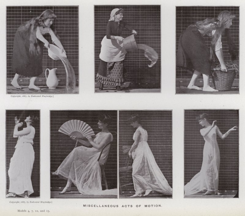 Die menschliche Figur in Bewegung: Verschiedene Bewegungsakte von Eadweard Muybridge