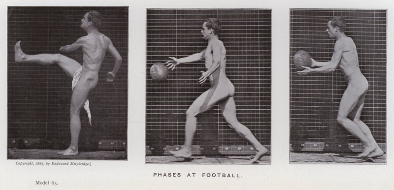 Die menschliche Figur in Bewegung: Phasen beim Fußball von Eadweard Muybridge