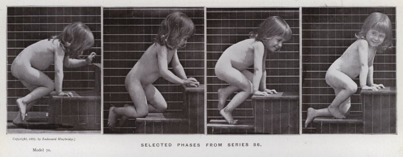 Die menschliche Figur in Bewegung: Ausgewählte Phasen aus Serie 86 von Eadweard Muybridge