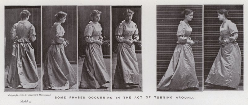 Die menschliche Figur in Bewegung: Einige Phasen beim Umdrehen von Eadweard Muybridge