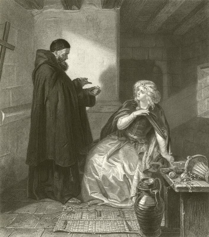 Julia in der Zelle von Bruder Lawrence (Gravur) von Edgar Melville Ward