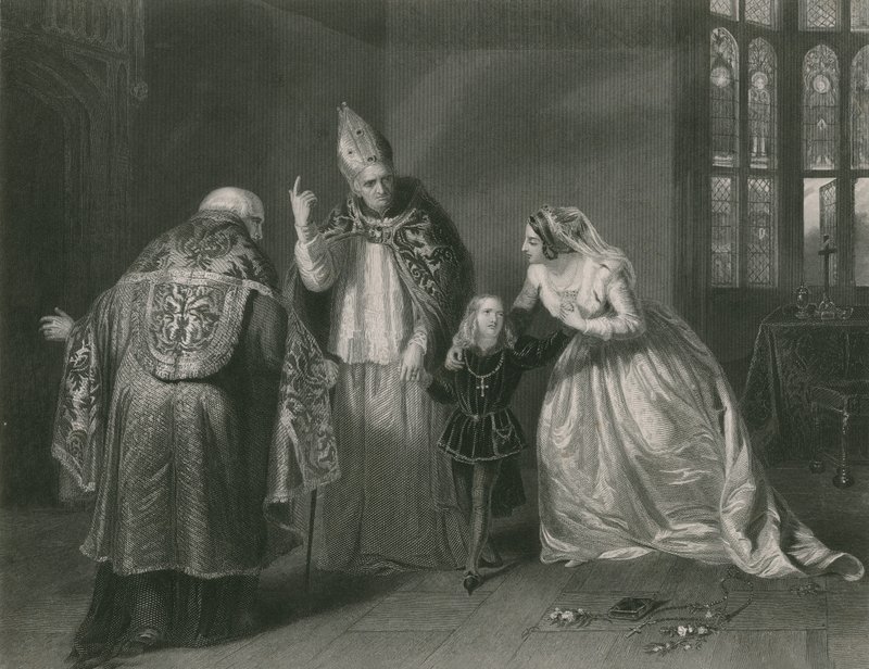 Königin Elisabeth und der Herzog von York, König Richard III. von Edgar Melville Ward