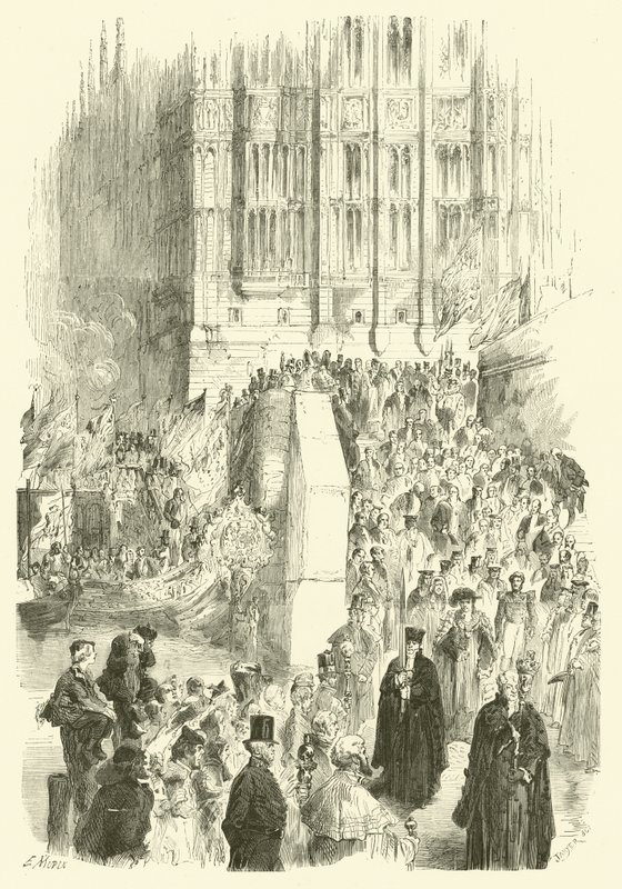 Vereidigung des Lord Mayor von London (Gravur) von Edmond (after) Morin
