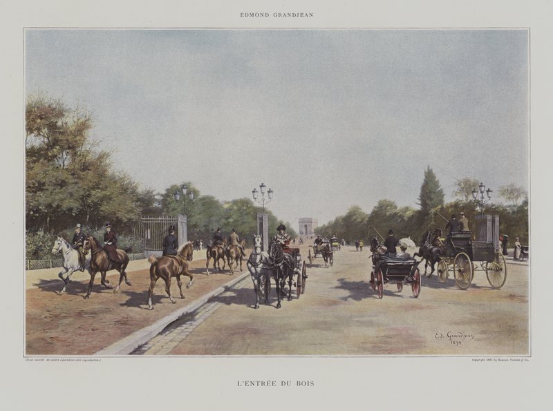 Der Eingang zum Bois de Boulogne von Edmond Georges Grandjean