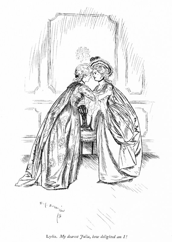 Illustration für Sheridans Die Rivalen (Stich) von Edmund Joseph (after) Sullivan