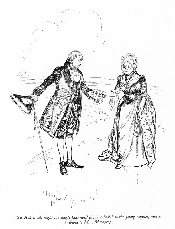 Illustration für Sheridans Die Rivalen von Edmund Joseph (after) Sullivan