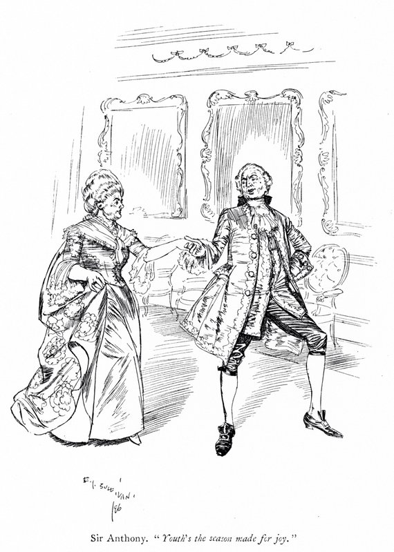 Illustration für Sheridans Die Rivalen von Edmund Joseph (after) Sullivan