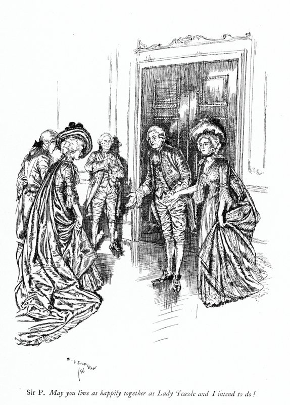 Illustration für Sheridans Die Schule des Skandals (Stich) von Edmund Joseph (after) Sullivan