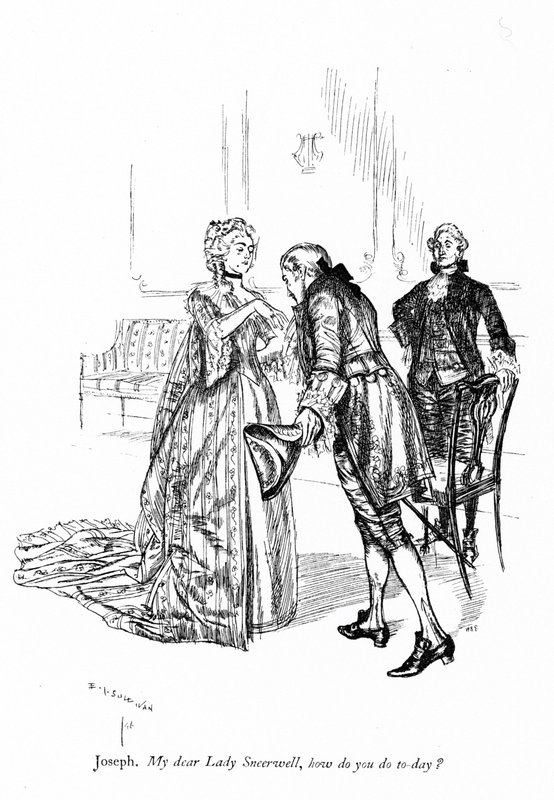 Illustration für Sheridans Die Schule des Skandals (Stich) von Edmund Joseph (after) Sullivan