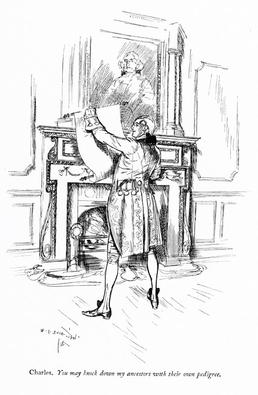 Illustration für Sheridans Die Schule der Übeltäter von Edmund Joseph (after) Sullivan