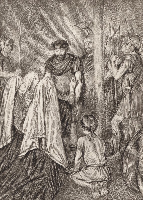 William Shakespeare: Die Tragödie des Coriolanus, Akt V, Szene 3 von Edmund Joseph (after) Sullivan