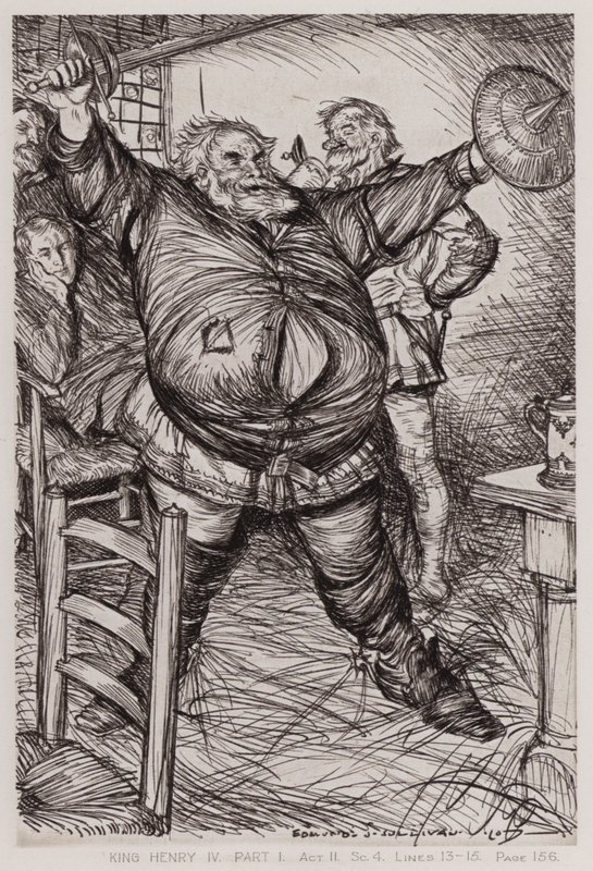 Der erste Teil von König Heinrich IV, Akt II, Szene 4 von Edmund Joseph Sullivan