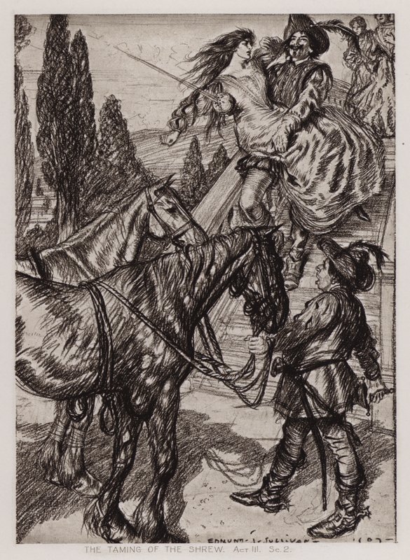 Der Widerspenstigen Zähmung, Akt III, Szene 2 von Edmund Joseph Sullivan