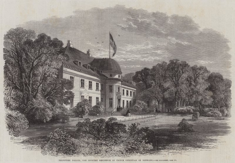 Bernstorff-Palast, die Landresidenz von Prinz Christian von Dänemark von Edmund Morison Wimperis