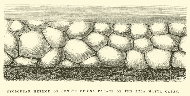 Kyklopische Bauweise, Palast des Inka Mayta Capac von Edouard Riou
