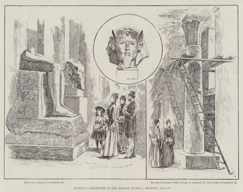 Ägyptische Antiquitäten im British Museum, kürzlich platziert von Edward Morant Cox