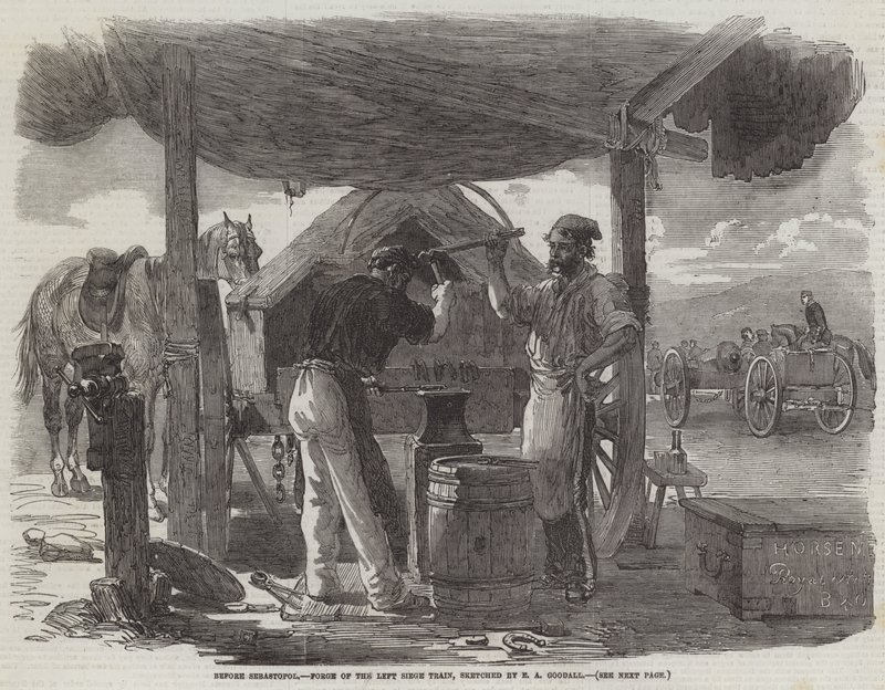 Vor Sebastopol, Schmiede des linken Belagerungszuges von Edward Angelo Goodall