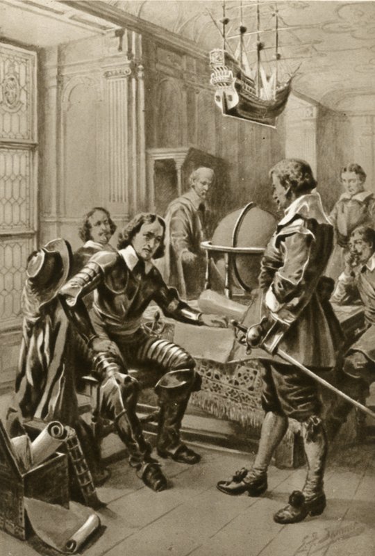 Robert Blake besucht Oliver Cromwell im Ratssaal in Whitehall von Edward Frederick Skinner