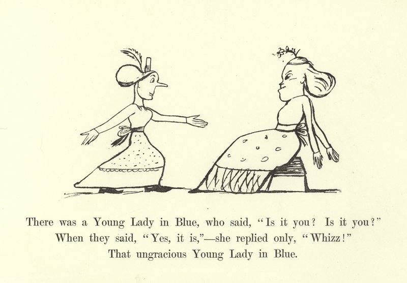 Es war eine junge Dame in Blau, die sagte, Bist du es? Bist du es? von Edward Lear