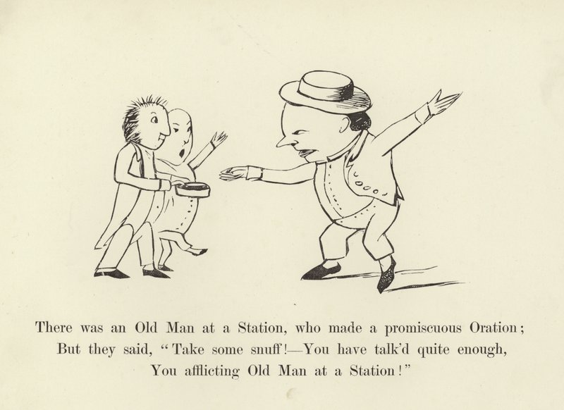 Es war ein alter Mann an einer Station, der eine wahllose Rede hielt von Edward Lear
