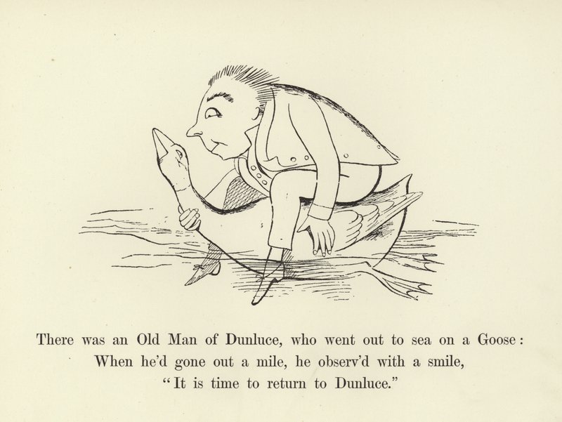 Es war ein alter Mann aus Dunluce, der auf einer Gans zur See fuhr von Edward Lear