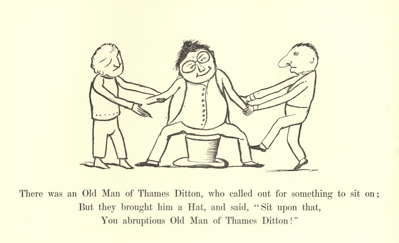 Es war ein alter Mann aus Thames Ditton, der nach etwas zum Sitzen rief von Edward Lear