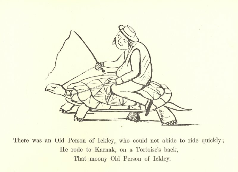 Es war eine alte Person aus Ickley, die es nicht ertragen konnte, schnell zu reiten von Edward Lear