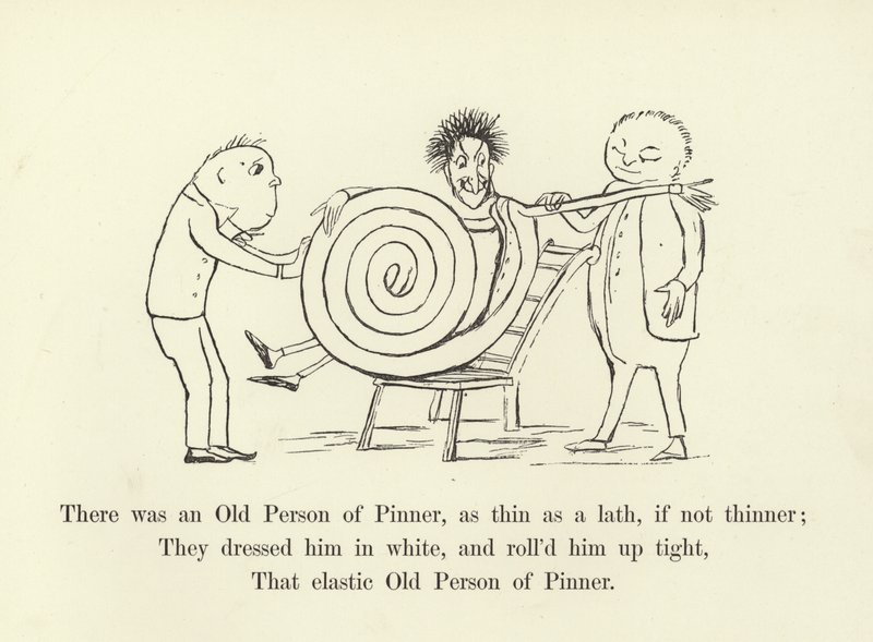 Es war eine alte Person aus Pinner, so dünn wie ein Lattenzaun, wenn nicht dünner von Edward Lear