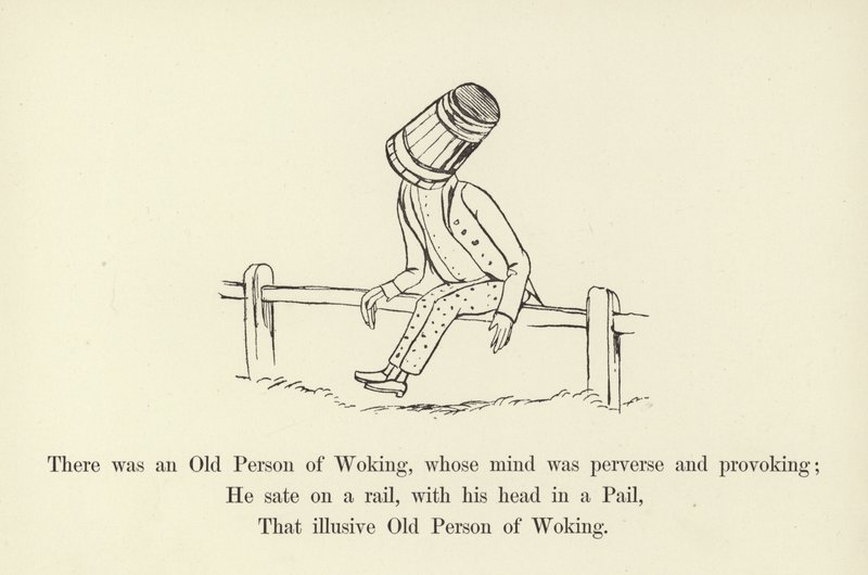 Es war eine alte Person aus Woking, deren Geist pervers und provokant war von Edward Lear